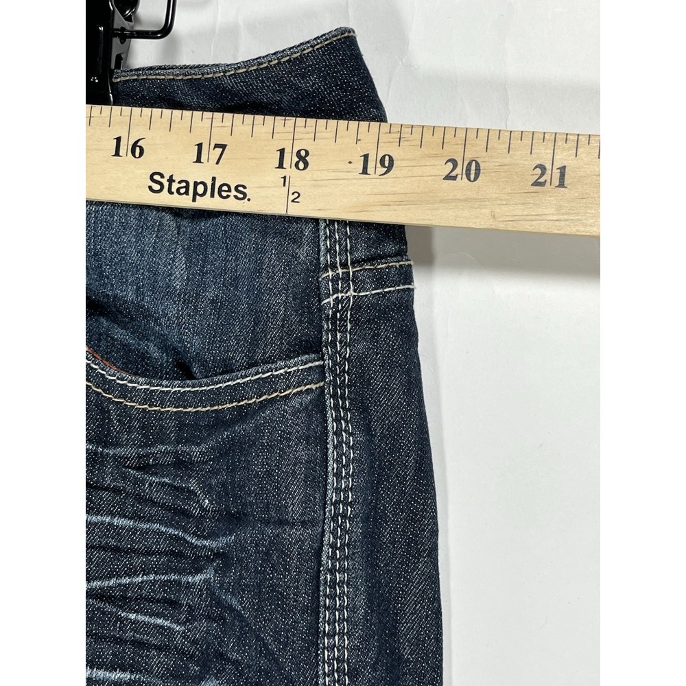 Vintage Rocawear Women's Jean Dark Wash Embellished Zipper Back Legs Capri Sz 16 - Picture 6 of 16